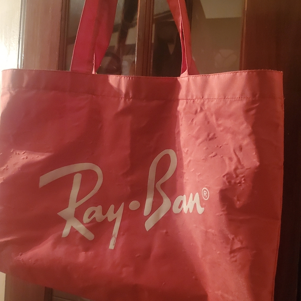 Vintage Large Red Ray Ban Tote Bag